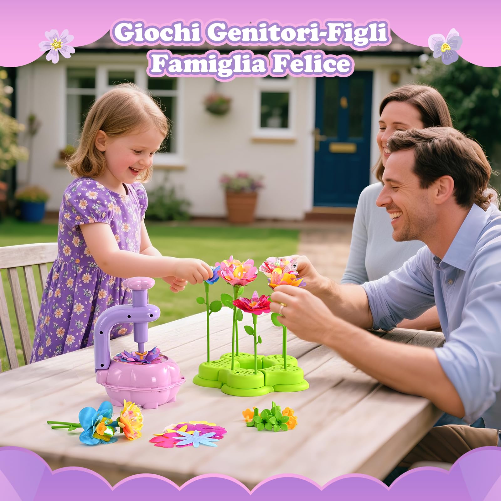 BlueSwan Regalo Giochi Bambina 4 5 6 7 8 9 10 11 12 + Anni Femmina, Pressa per Fiori, Gioco Educativ Giocattoli Sensoriali, Kit Lavoretti Creativi per Bimba, Bambine Laboratorio dei Fiori Bouquet