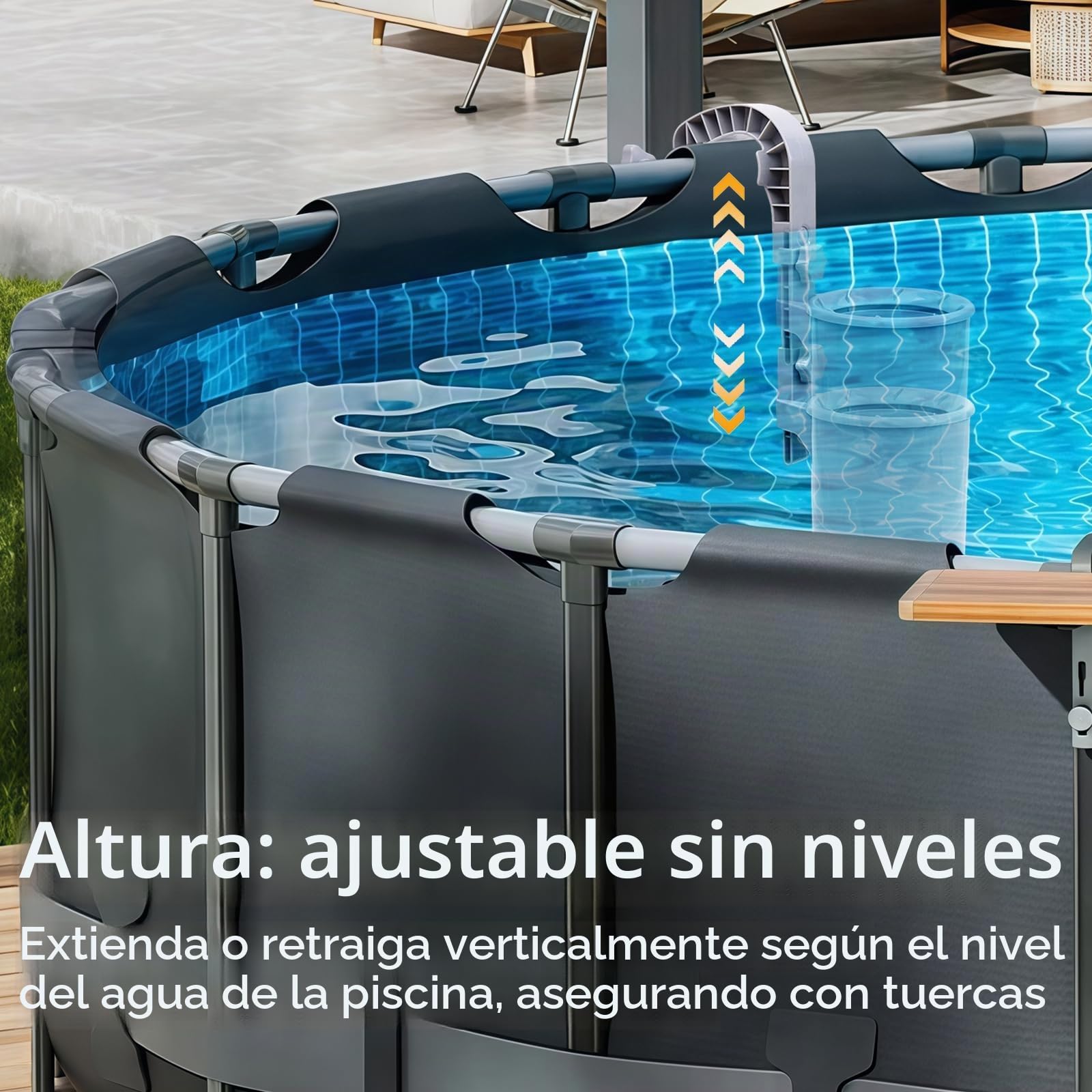 Skimmer de superficie de piscina, Skimmer automático de piscina, Skimmer de pared de piscina con cesta filtrante de superficie de 25.5x15 cm para piscinas inflables, tubo, piscinas de marco metálico