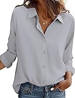 Vista 14 de ZEAGOO Camisa de manga larga con botones para mujer, blusas con estampado floral, trajes de trabajo casuales de negocios, tallas S-XXL