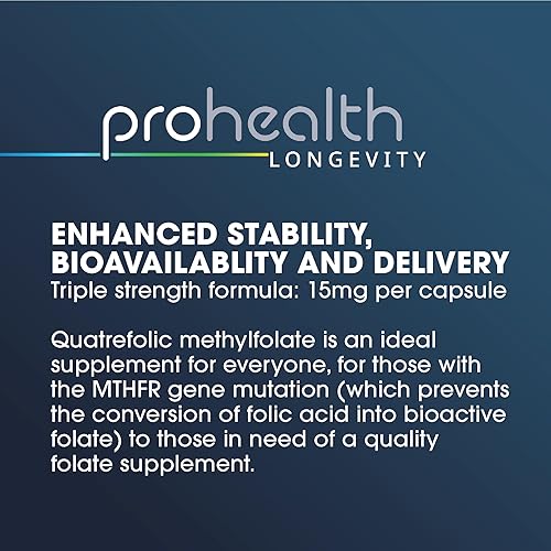 Miniatura 4 de prohealth methylfolate con quatrefolic (15mg60Cápsulas)