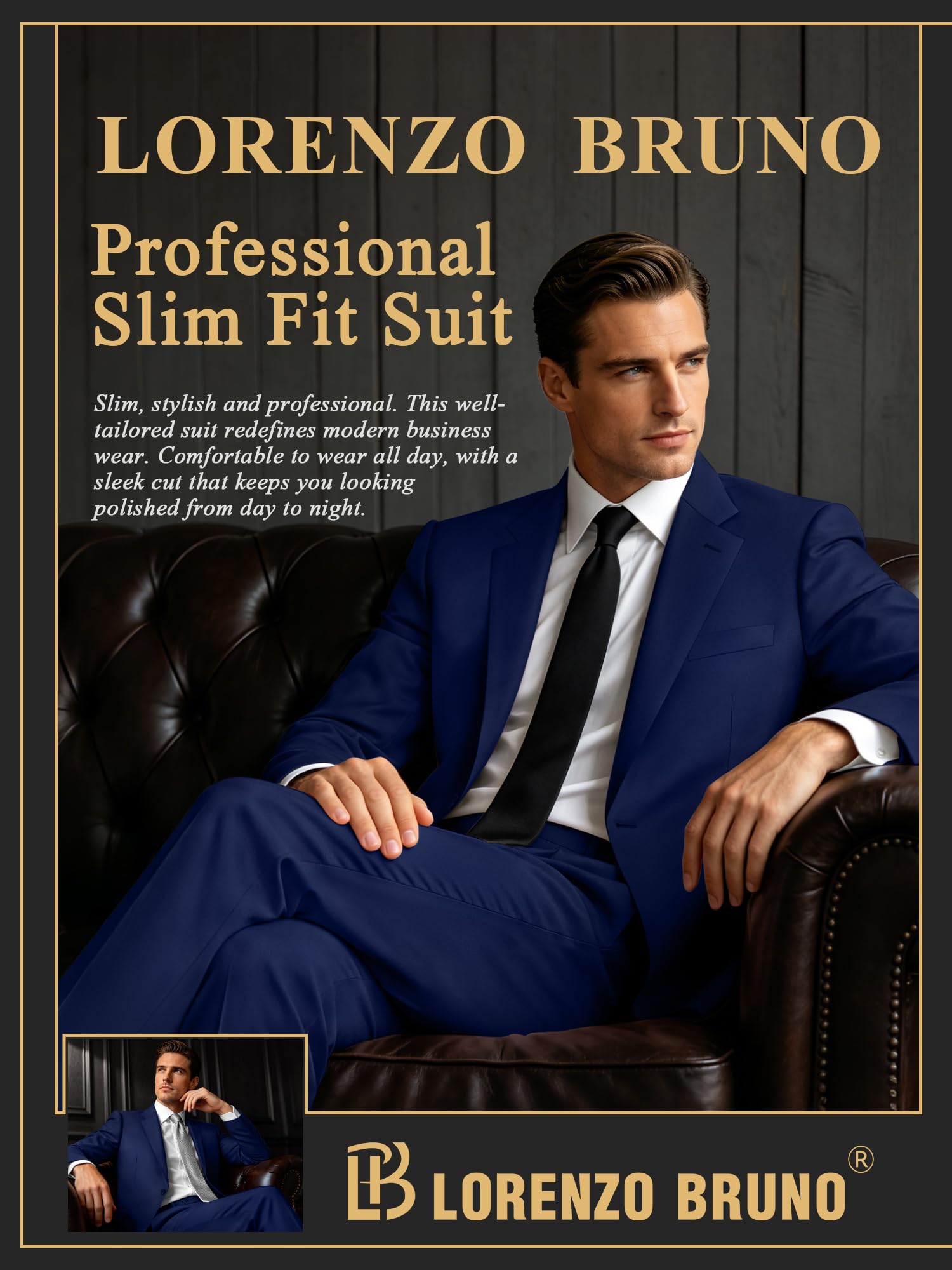 Completo da uomo in 2 pezzi da uomo, con un bottone, slim fit, giacca e pantaloni, set smoking, per feste di matrimonio e affari