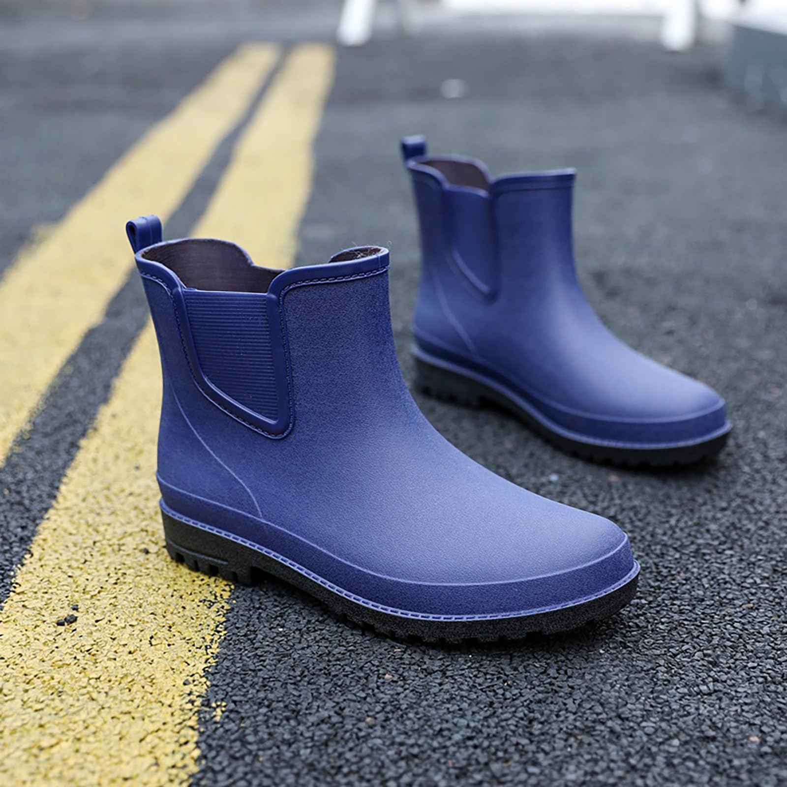 Botas de goma cortas para hombre, botas de lluvia impermeables, botines de goma, antideslizantes, zapatos de lluvia, botas de jardín, botas de lluvia, botas de goma, botas de goma