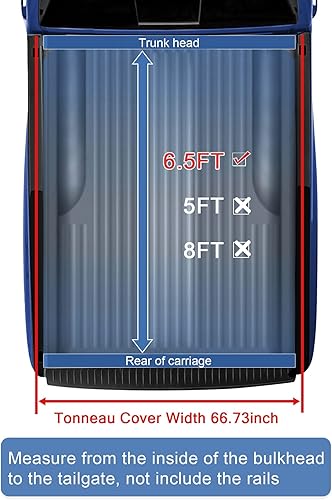 Miniatura 6 de JDMSPEED Cubierta enrollable suave para caja de camioneta compatible con Toyota Tundra 2007-2021 de 6.5 pies con luz LED para modelos con o sin el