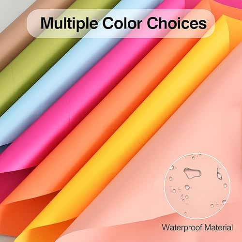 Miniatura 9 de BEISHIDA 100 piezas de papel de regalo floral negro mate, papel de regalo para ramo de flores, papel de regalo impermeable para manualidades,