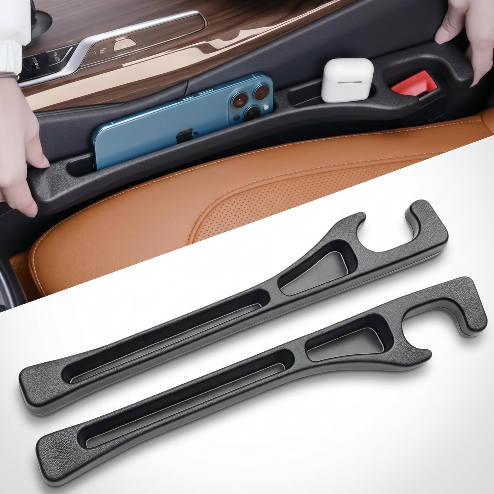 DAOSABI 2PCS Car Seat Gap Filler for Bentley Bentayga (facelift 2020) 2020-2026, Seat Gap Blocker Drop Stop Filler Seat Side Gap Catcher Pad Car Front Seat Gap Stopper