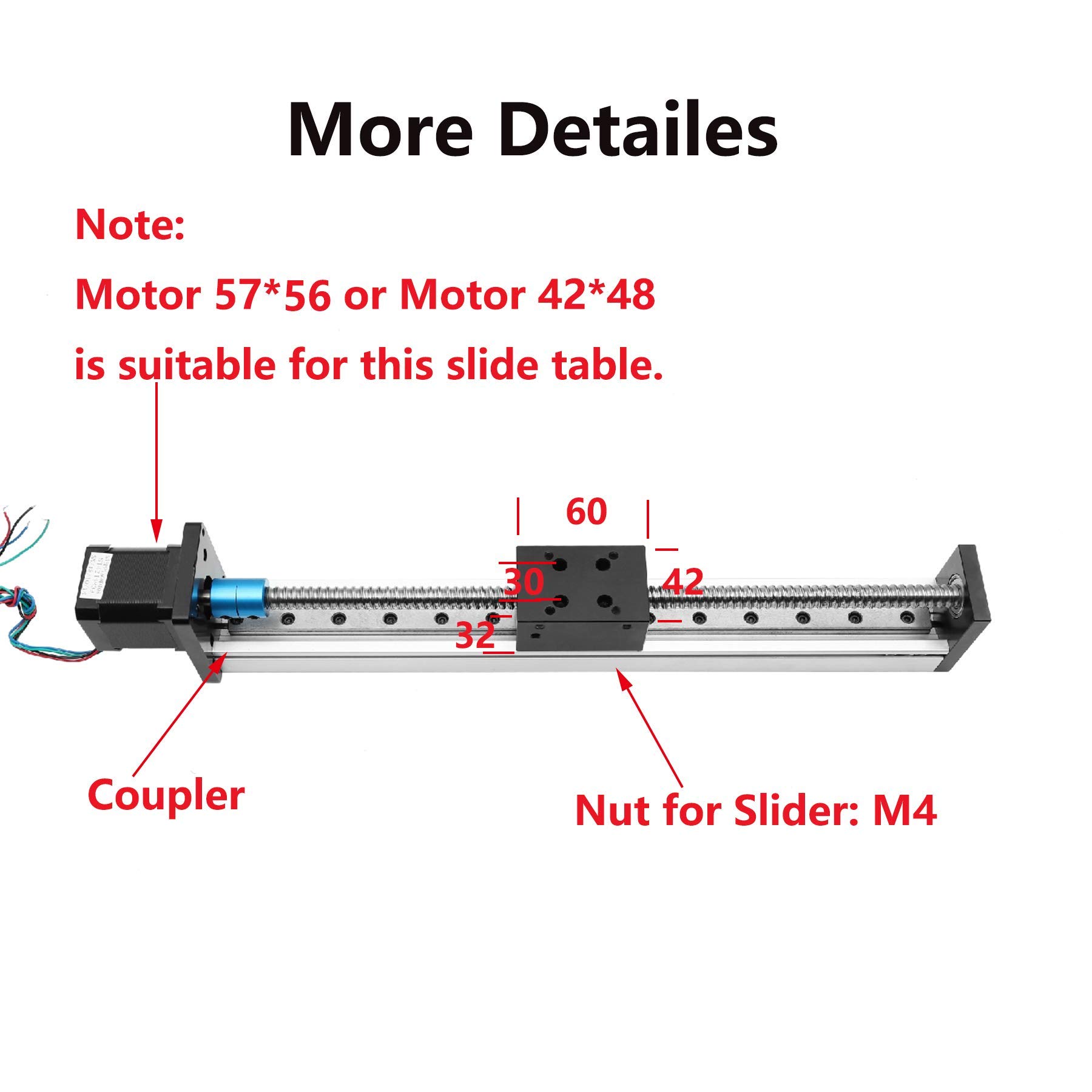650mm Lunghezza effettiva, Tavolo Scorrevole a Guida Lineare a Ricircolo di Sfere RM1610 SFU1610 con motori passo-passo 42, Nema 17, sistema tavola scorrevole serie SGX