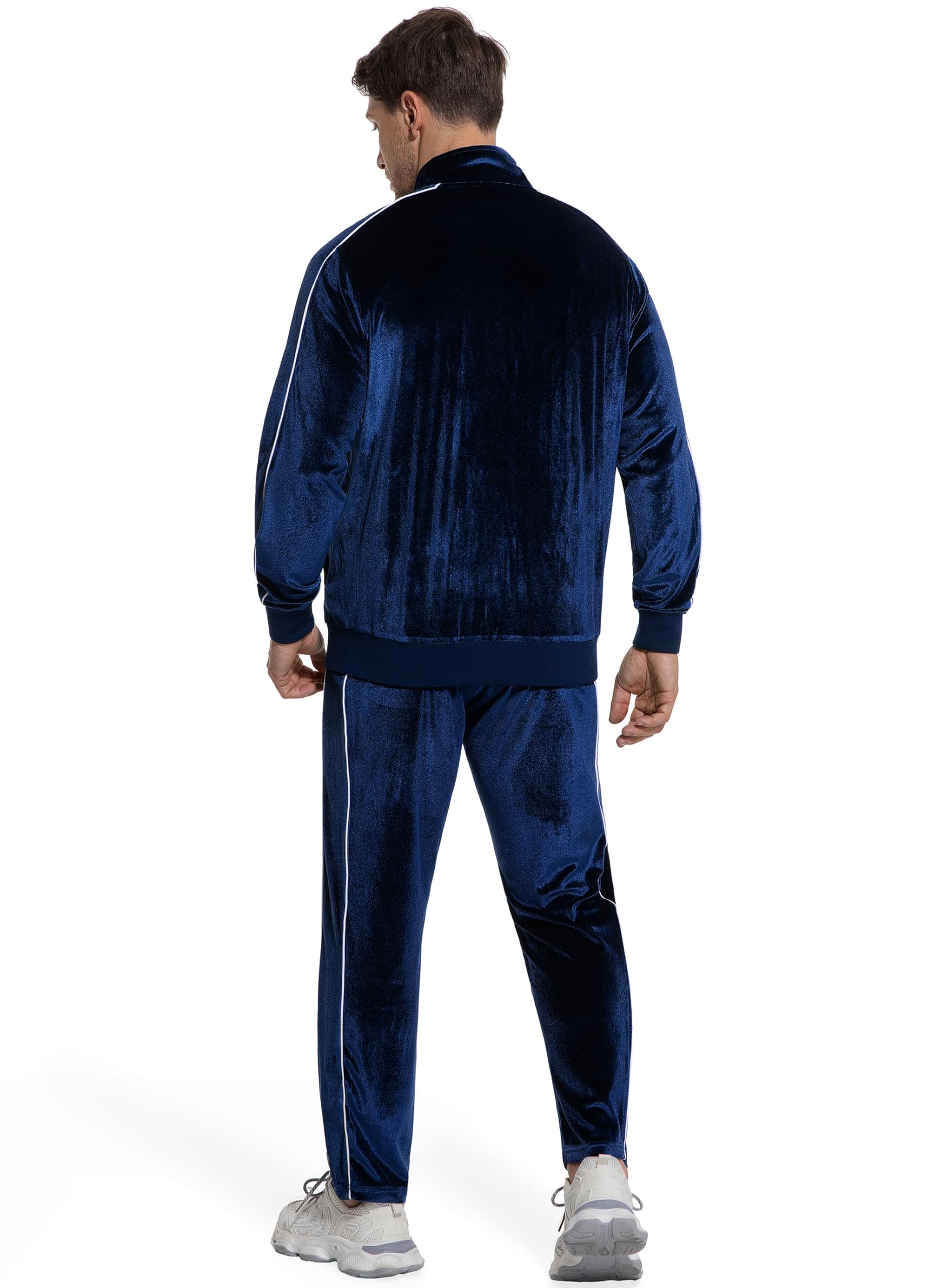 W JIANWANG Herren Jogginganzug Hausanzug Trainingsanzug Set Zweiteiler Trainingsanzüge Velours Warme Freizeitanzug Sportanzug für Frühling Herbst Winter