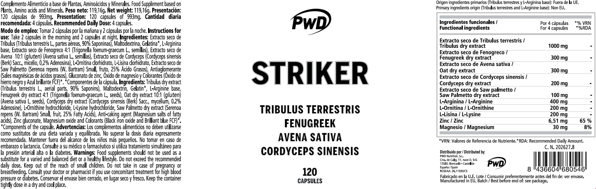 Striker 120 cápsulas