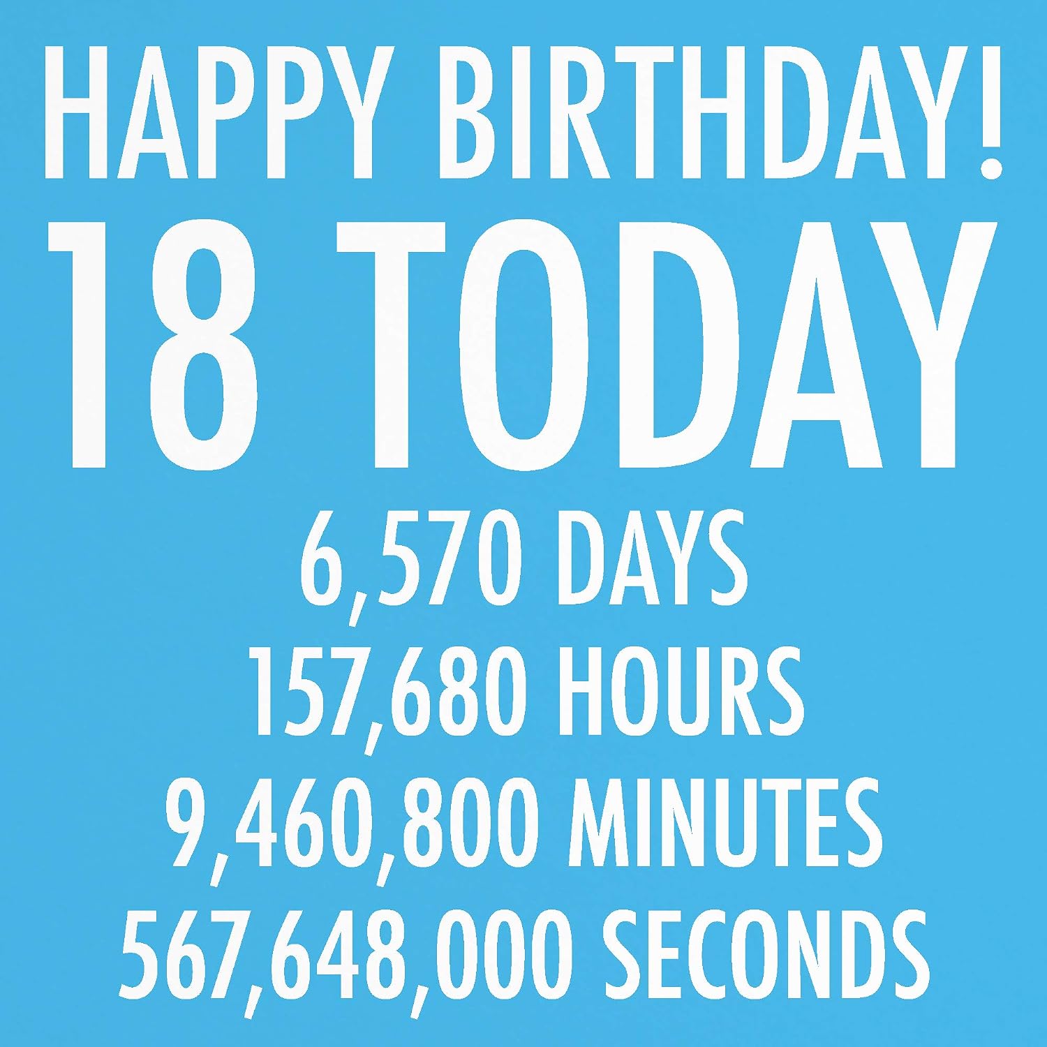 Hunts England, Large Funny 18th Birthday Card, Blue, Happy Birthday, 18 Today, Numbers Collection, for Him Male, Son, Brother - Image 3