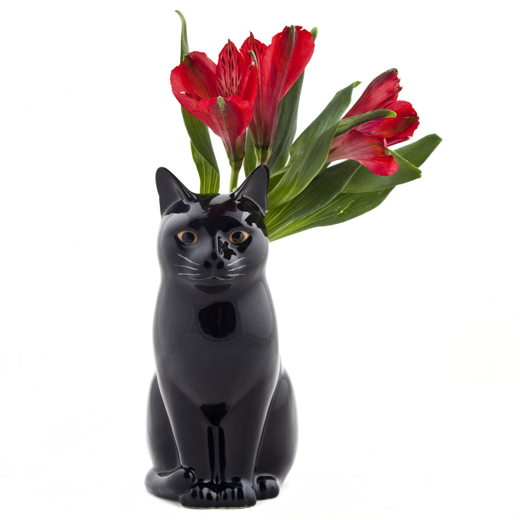 QUAIL CERAMICS SMALL 6" CAT FLOWER VASE LUCKY