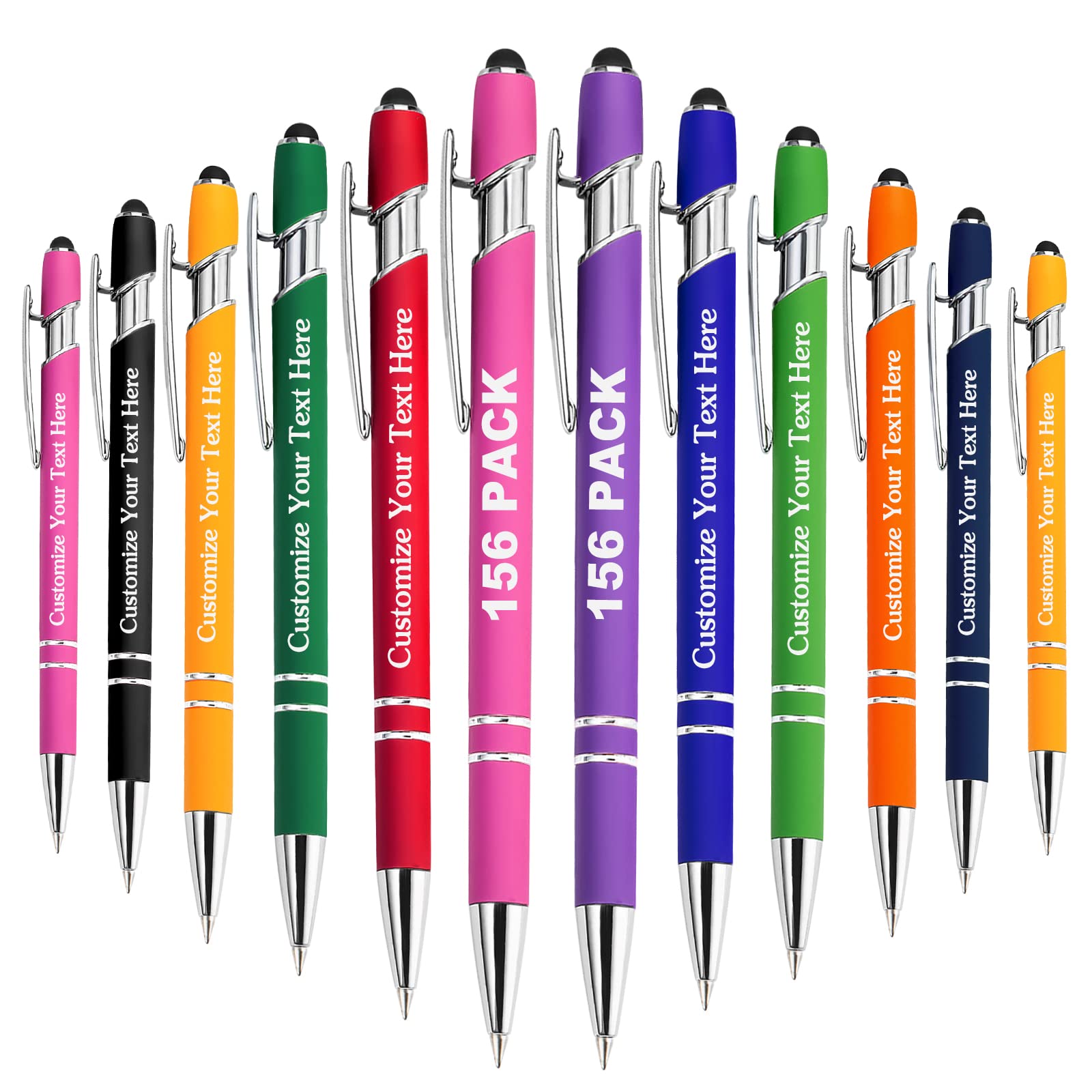 Penne personalizzate Bulk Penne a sfera personalizzate con stilo gratuito incisione nome messaggio Regali personalizzati per uomini donne affari ufficio laurea compleanno matrimonio 156 Pack