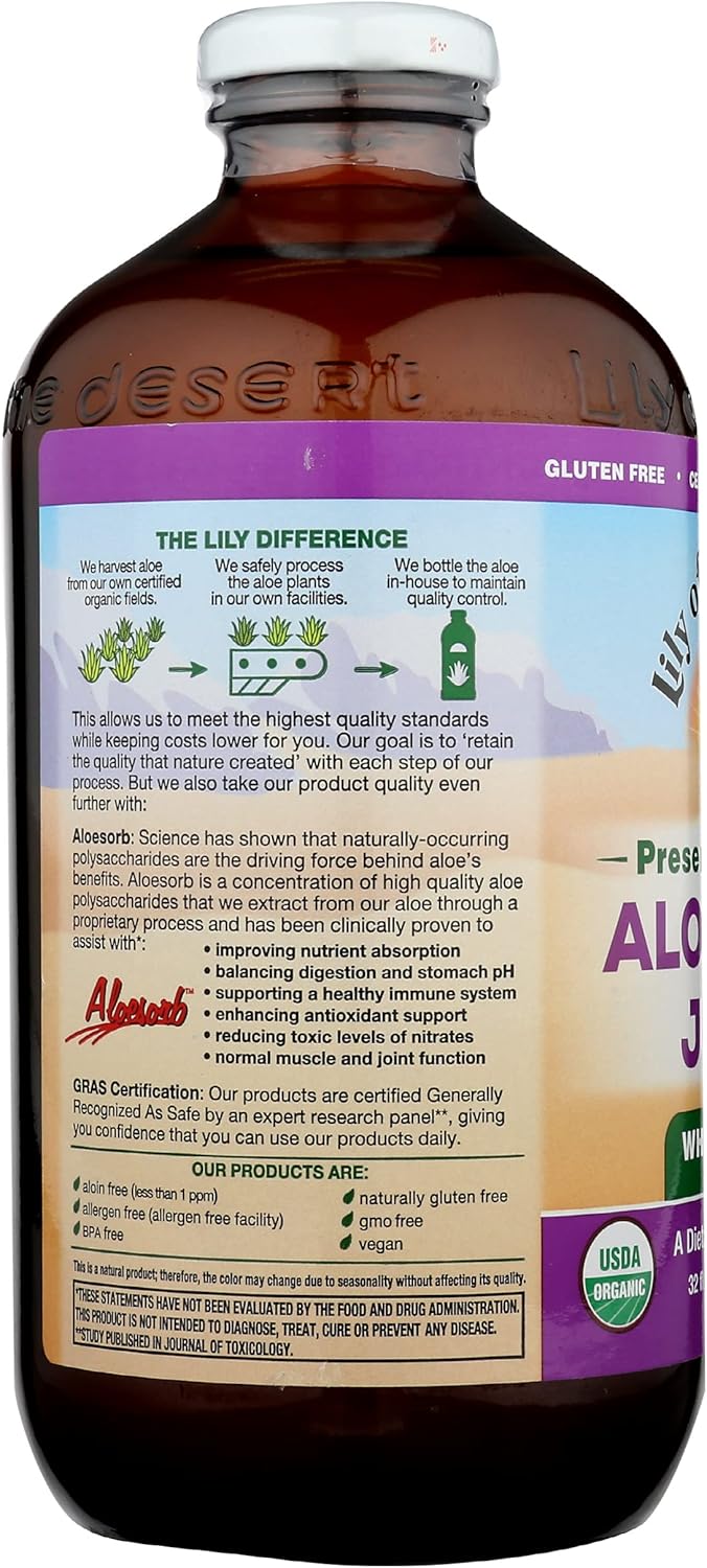 Lily Of The Desert Organic Aloe Vera Juice Whole Leaf - 32 Fl Oz : Health & Household