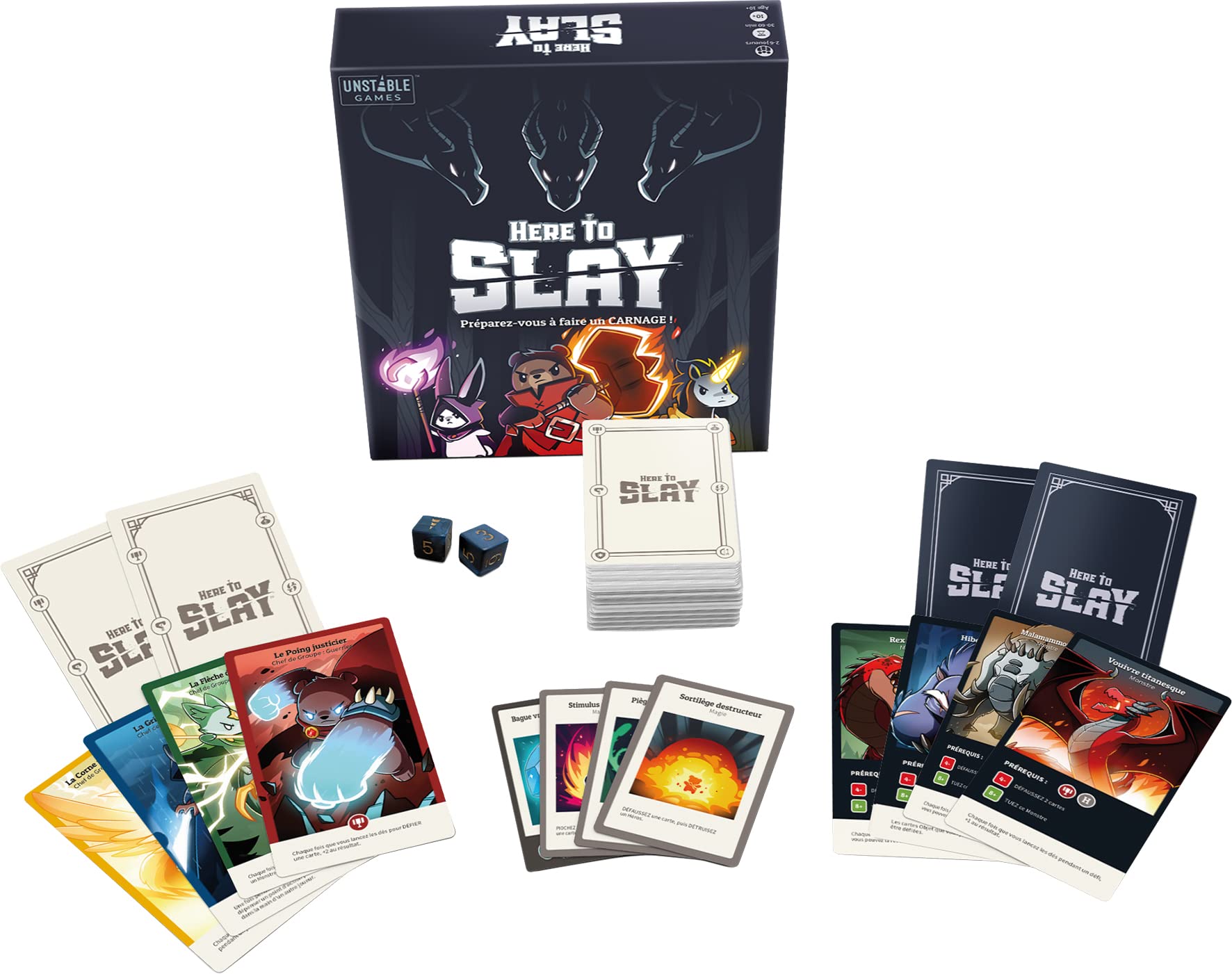 TeeTurtle - Asmodee - Here to Slay - Jeux de société - Jeux de cartes - Jeu de stratégie - Jeu dla dorosłych i dzieci od 10 lat - 2 do 6 lat - 30 do 60 min - wersja francuska