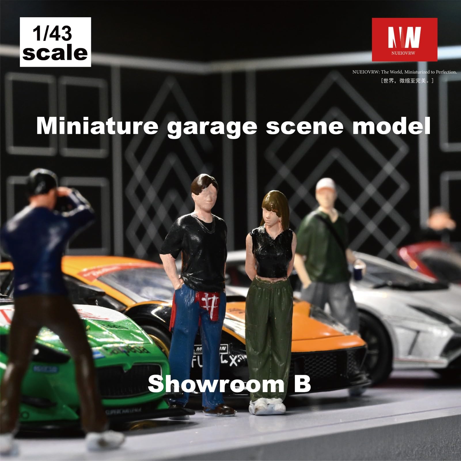Amazon.co.jp: NUEIOVRW 1:43 ジオラマ・ガレージモデル、3色LED照明