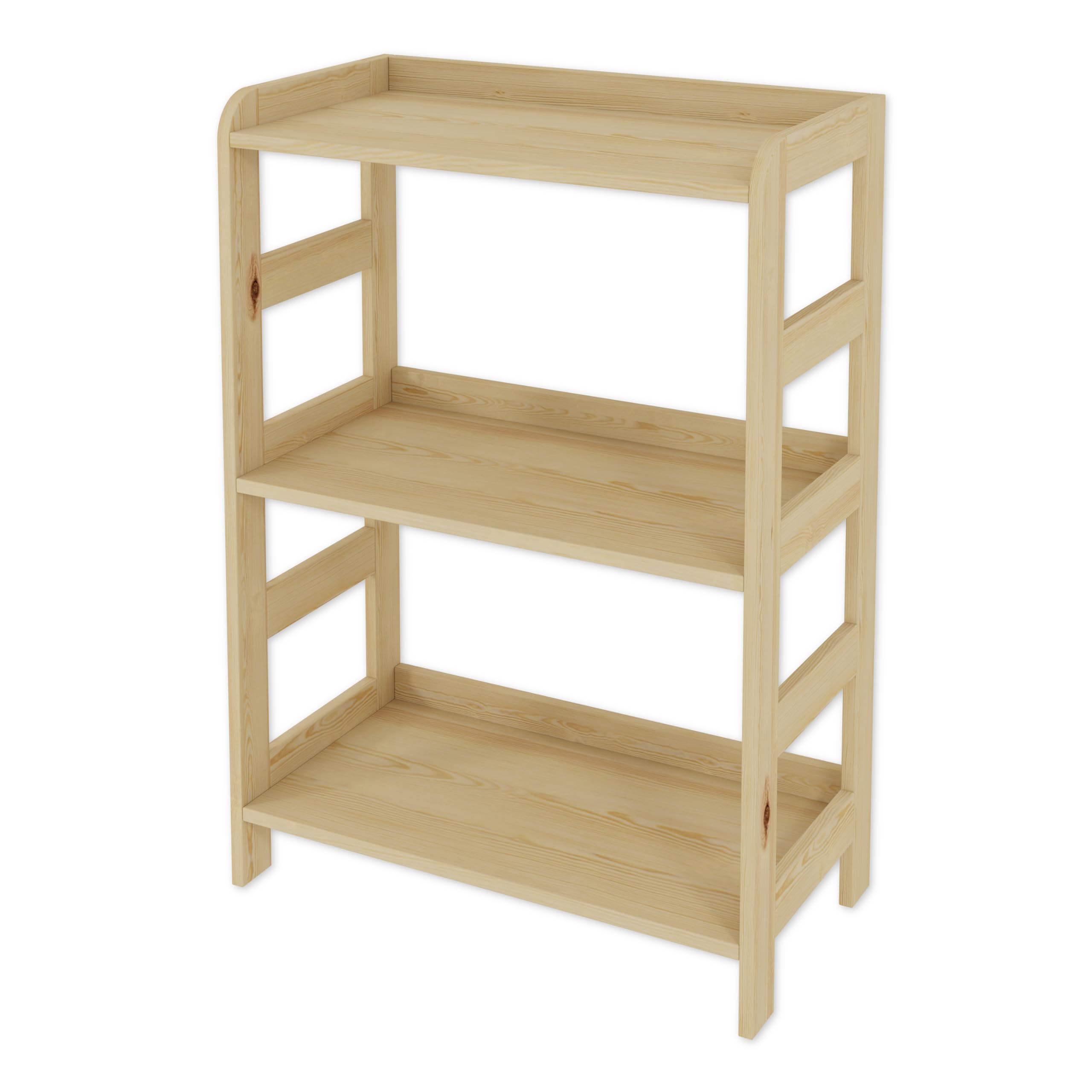 Lenmar Serie R, Natur, Braun, Holzregal, Kiefer, Holz, Hellbeige, 3-5 Böden, 89-166 cm Bücherregal, Holzregal, Standregal, Wandregal (R-01, 89x63x33 cm, 3 Böden, Natur)