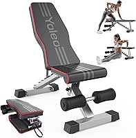 Yoleo Adjustable Weight Bench: Foldable Incline Decline Flat Workout Bench for Full Body Home Gym - 84 Positions, Stable Steel (Black)