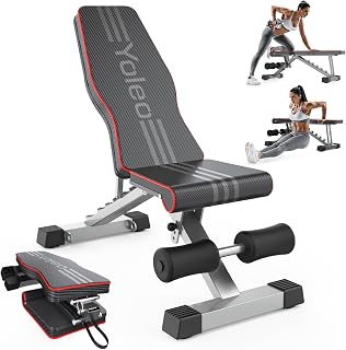 YOLEO Adjustable Weight Bench 827LBS Capacity Foldable 84 Positions Incline Decline Flat Home Gym