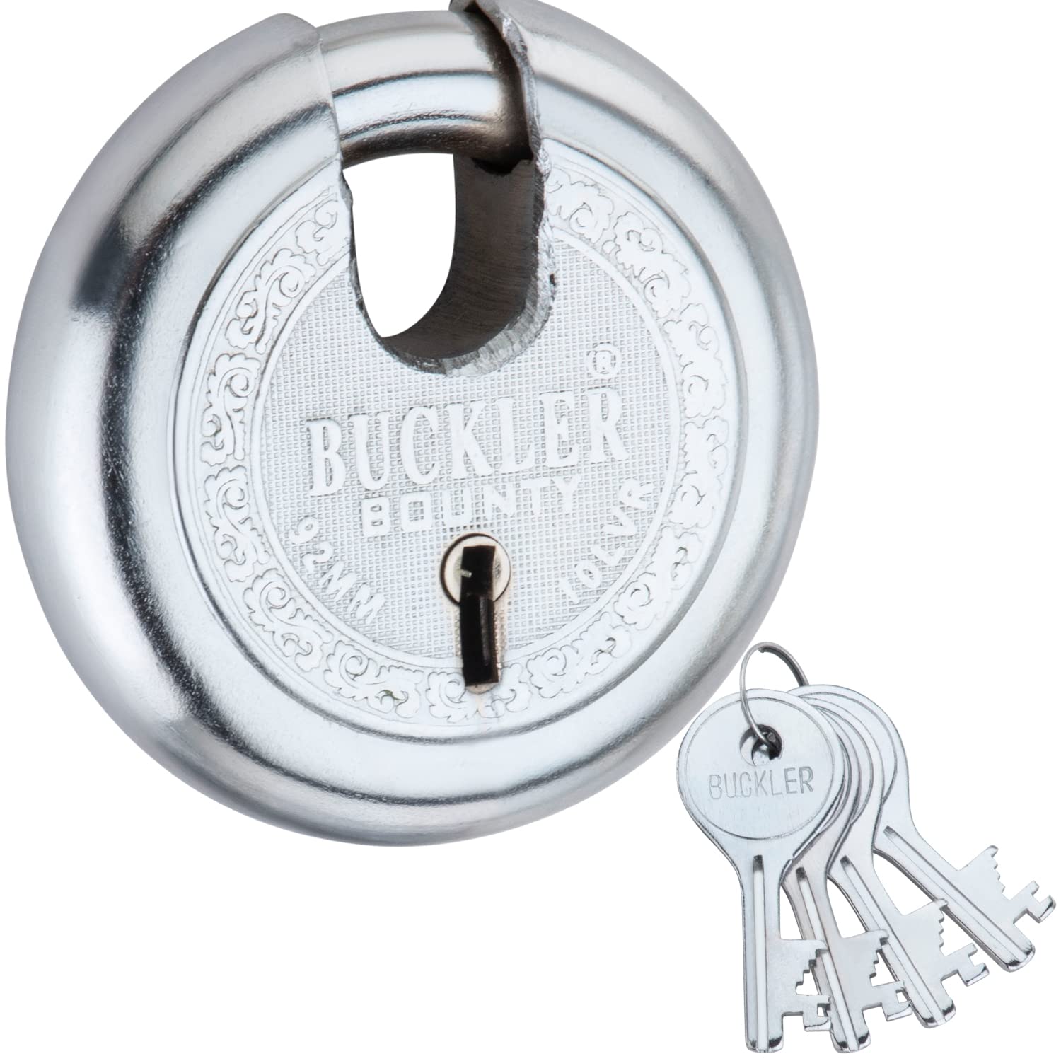 BUCKLER Bounty Heavy Duty Shutter Lock Main Door, Main Gate, Office, Home, Go-Downs for Extra Security (Iron-Steel, 92MM, 10 Levers with 4 Unique Keys-1 Piece)