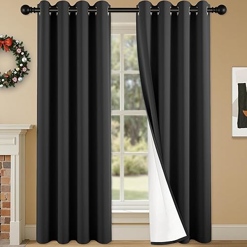 Miniatura 35 de Cortinas 100% opacas de 84 pulgadas de largo para dormitorio, sala de estar, cortinas de oscurecimiento de habitación con aislamiento térmico con