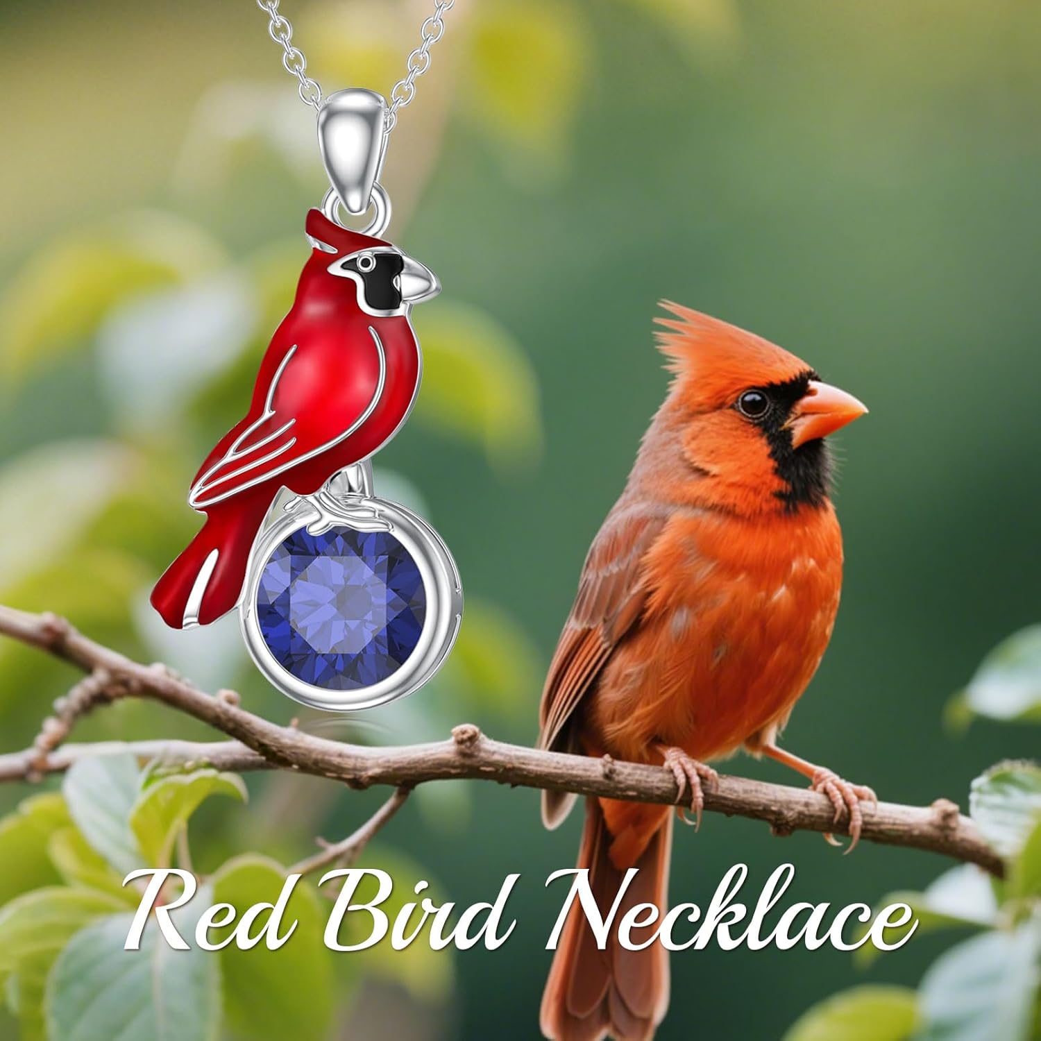 LONAGO Cardinal Necklace with Birthstone 925 Sterling Silver Red Bird Necklace Memorial Cardinals Appear When Angels Are Near Jewelry Gifts for Women Mom - Image 6