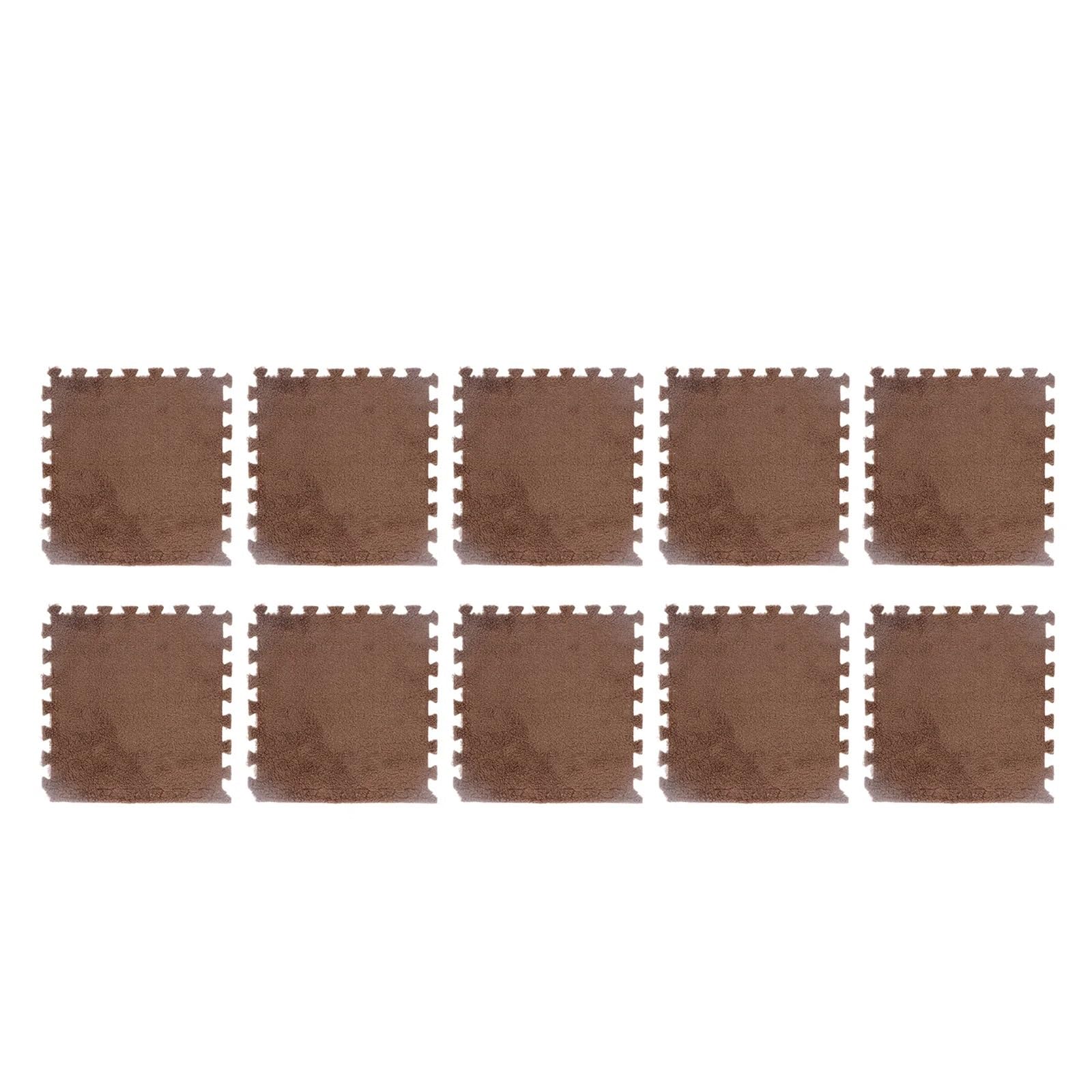 Pluszowa mata puzzlowa, Pluszowa piankowa mata podłogowa Puzzle wielokolorowa(Coffee)