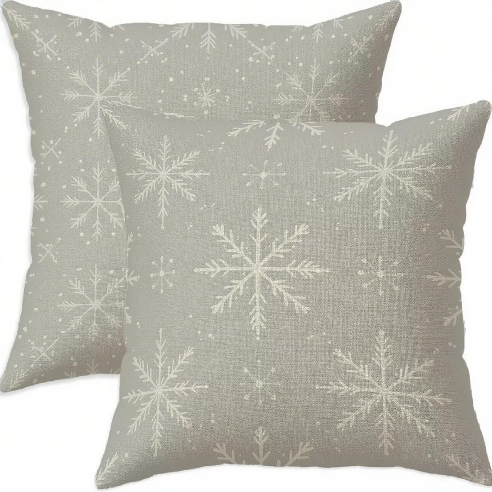 Housse coussin 65x65cm lot de 2 taies oreiller gris imperméable salon H388