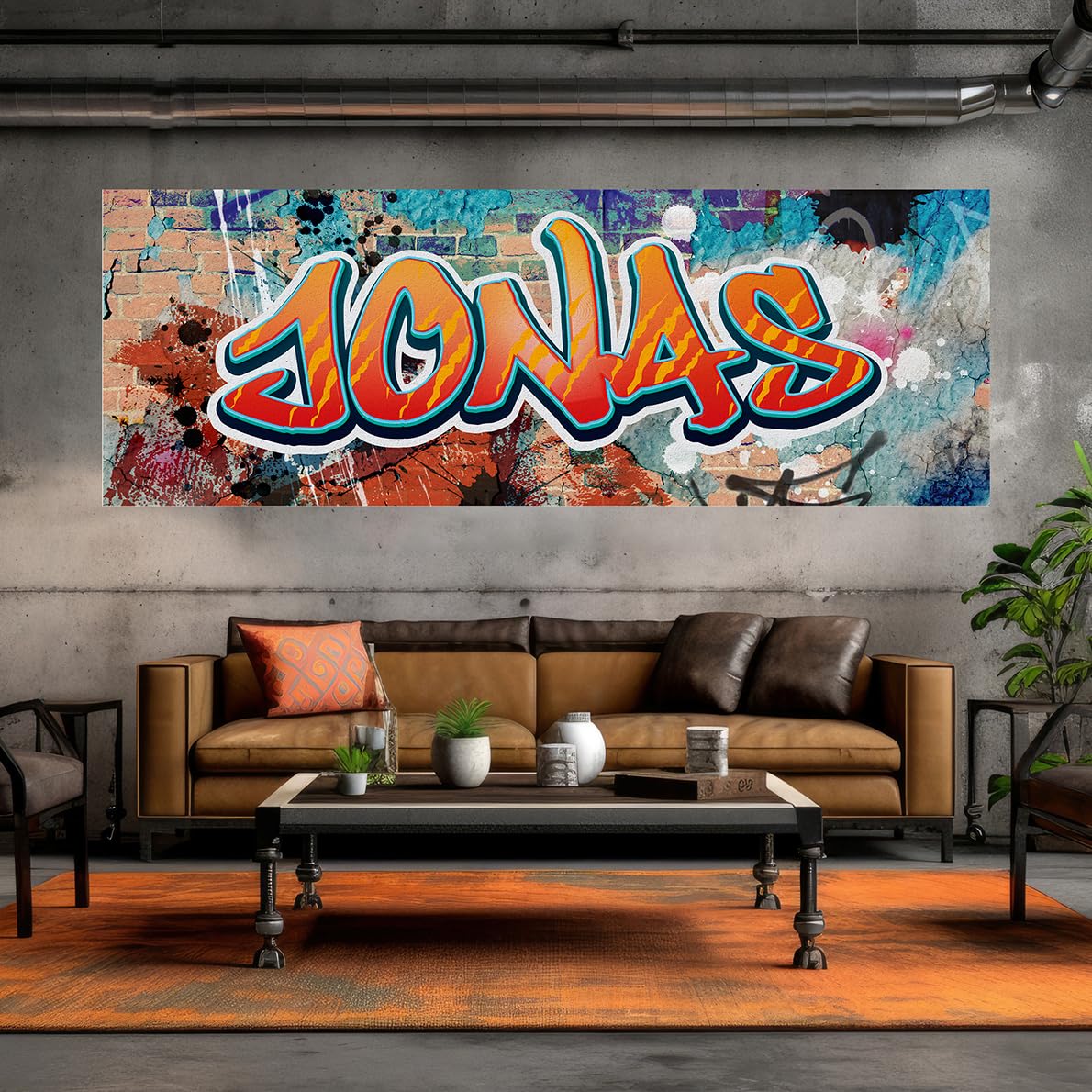 tjapalo vr190 extra robust Cooles Wandbild Graffiti Poster mit Namen personalisiert Graffiti Kinderzimmer Poster Name XXL Wandbild Teenager junge Mädchen Name, Größe: B160xH58cm
