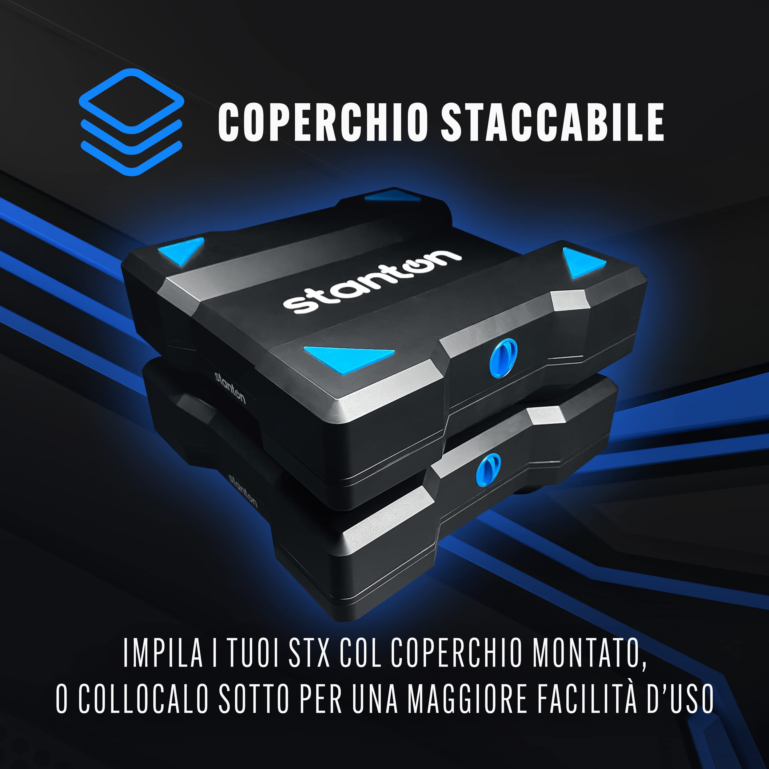Stanton STX - Giradischi scratch per DJ con Innofader Nano crossfader, Bluetooth, cursore Pitch, registrazione USB, cassa, 2 batterie ricaricabili