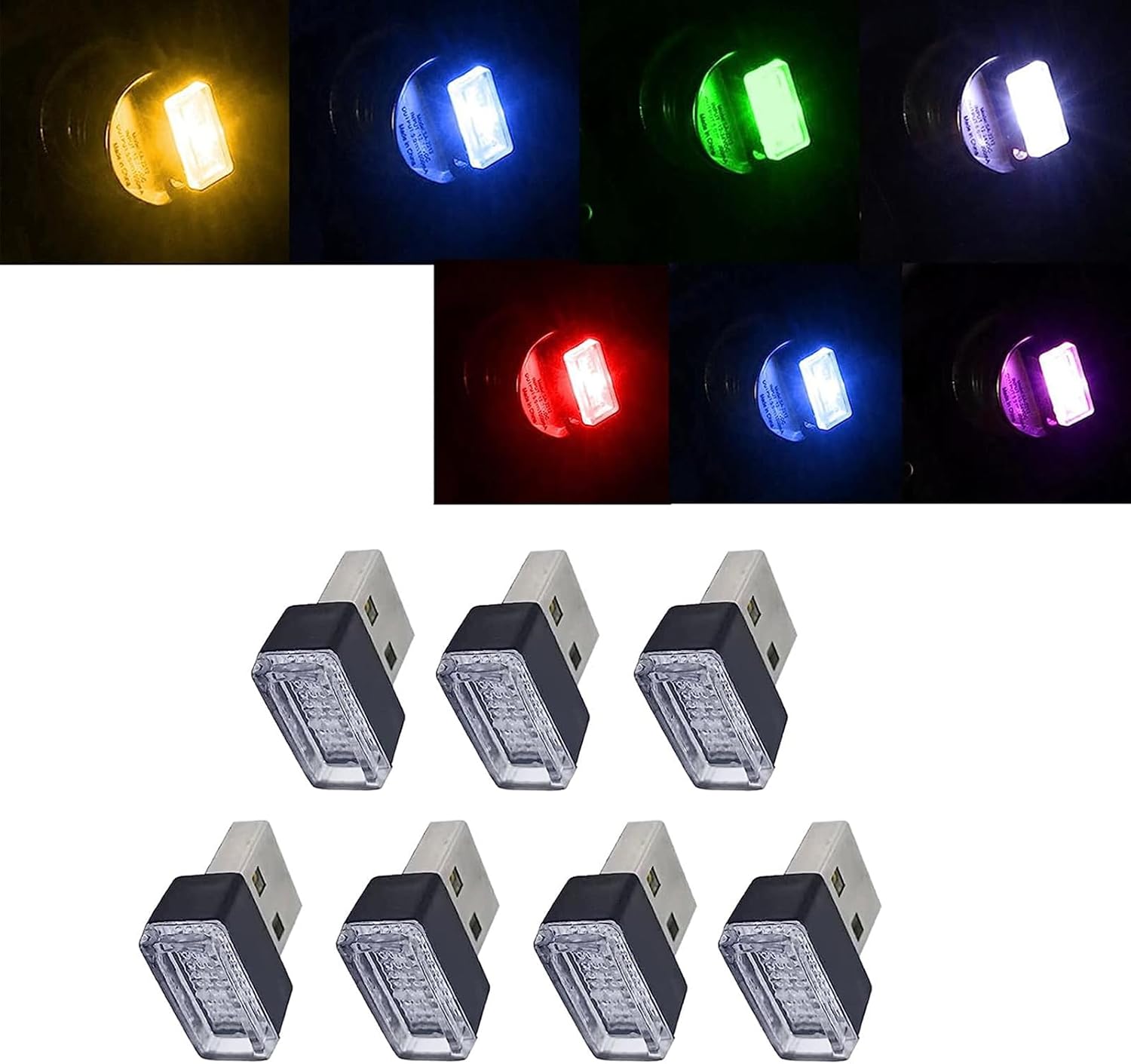 ZKFAR Pack7 Night LED Decoration Mini USB Light, USBLED
