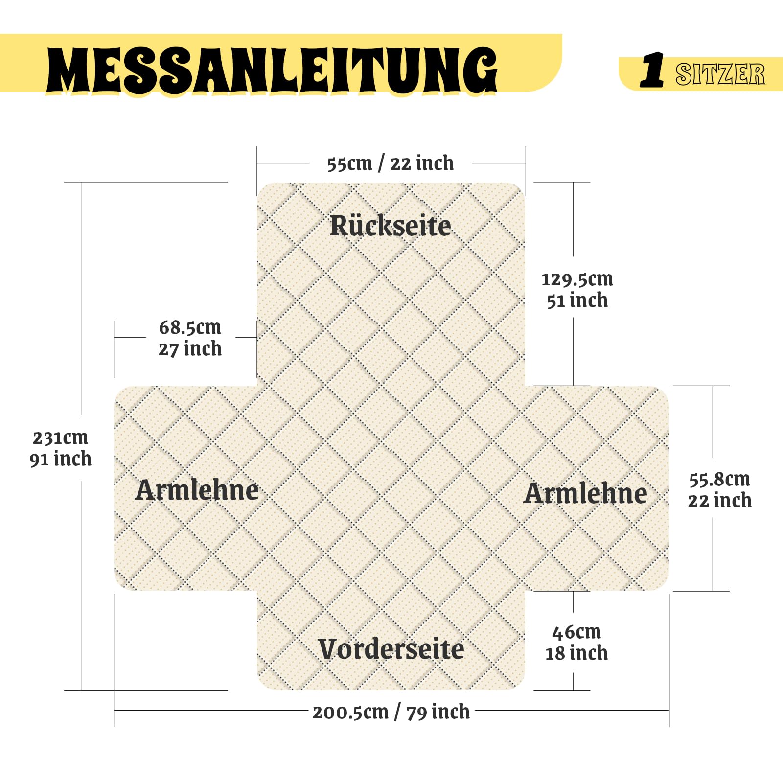 TAOCOCO Sesselschoner für Relaxsessel, Sesselbezug Relaxsessel mit Armlehnen und Taschen, Sessel überzug Wasserdicht für EIN Zuhause mit Kindern und Haustieren(Dunkelgrau, 55×231 cm)