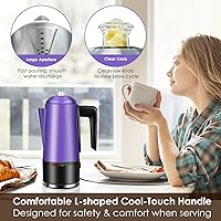 Vista 7 de HOMOKUS Percolador de café eléctrico de 12 tazas Percolator Cafetera de acero inoxidable con perilla transparente, mango de tacto frío, función