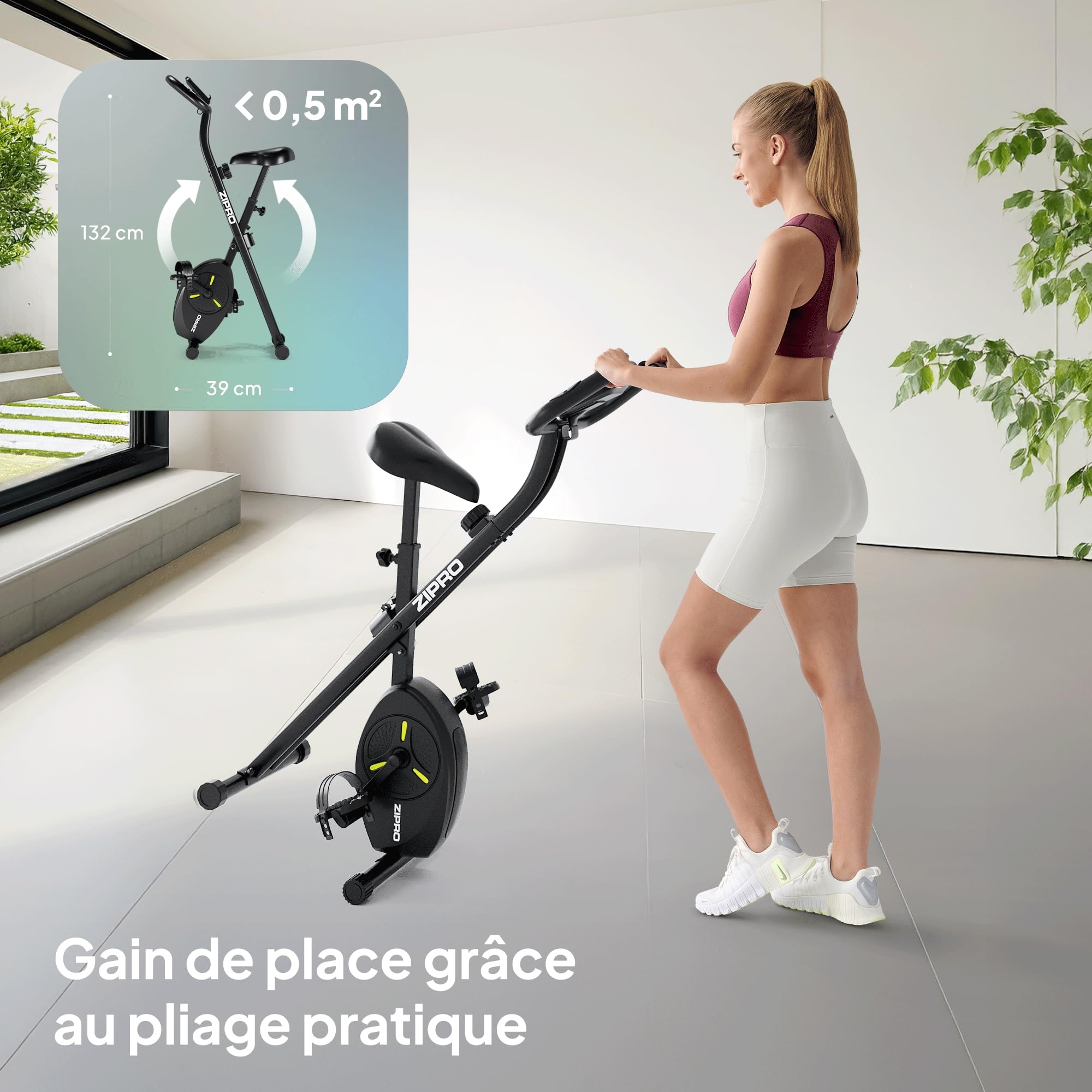 ZIPRO Velo D Appartement Vélo D'appartement Pliable Elliptique Cardio-training Home Trainer Connecté Pliant Cardio Biking Interieur Magnétique Professionnel Silencieux Adulte - Eclipse X