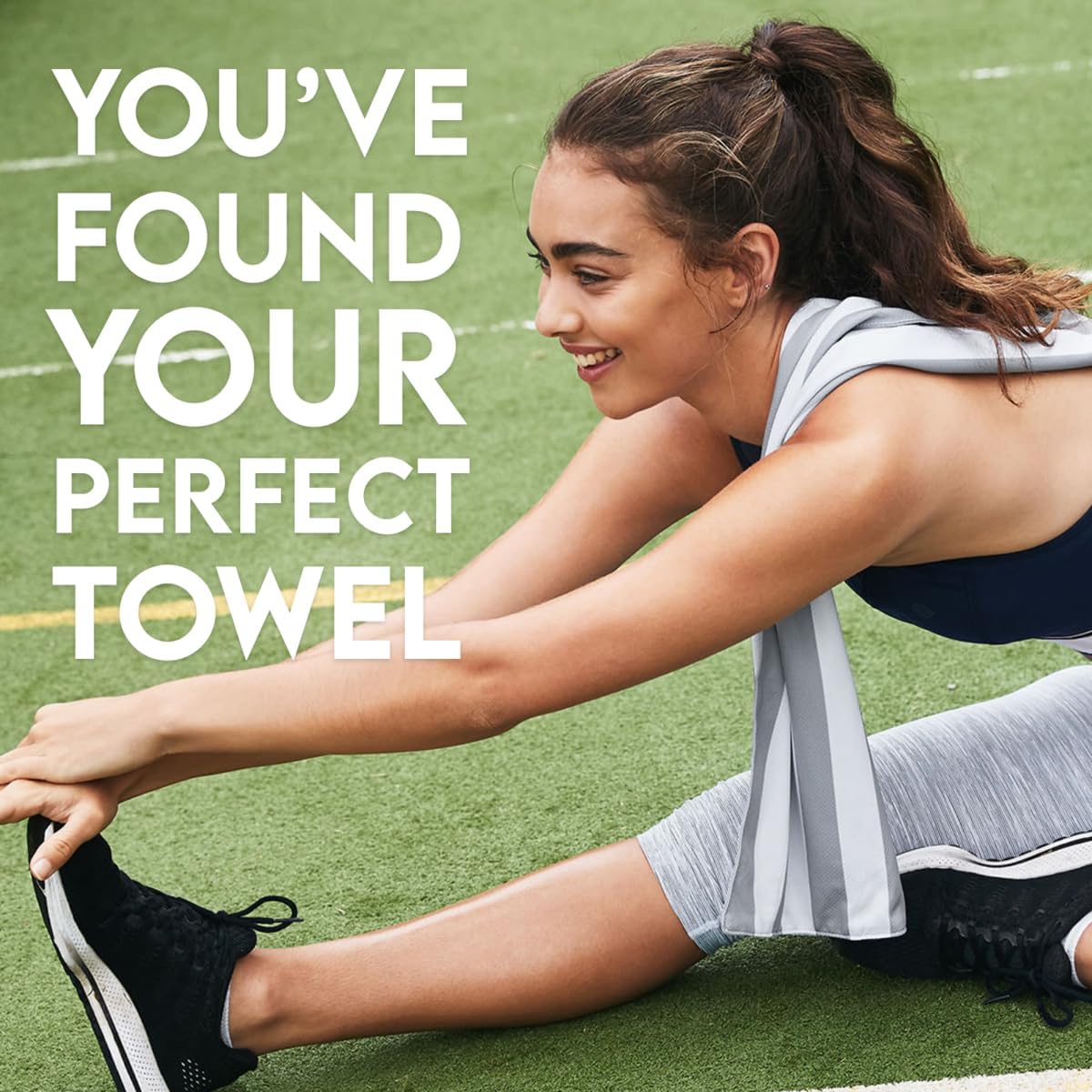 Dock & Bay QuickCool Cooling Towel - for Workouts & Sports - Cools to 15°C - Includes Bag - 25" x 12"/ 63x29cm - Goa Grey