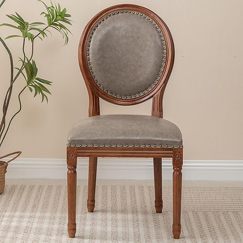 Miniatura 25 de Sillas de comedor de madera para casa de campo, sillas de cocina estilo país francés, silla vintage para sala de estar con respaldo redondo, silla