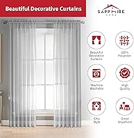 Vista 136 de Sapphire Home - Paneles de cortina (2 unidades), cortinas translúcidas de 54” x 84” (108” de ancho en total), paneles de gasa para dormitorio, sala