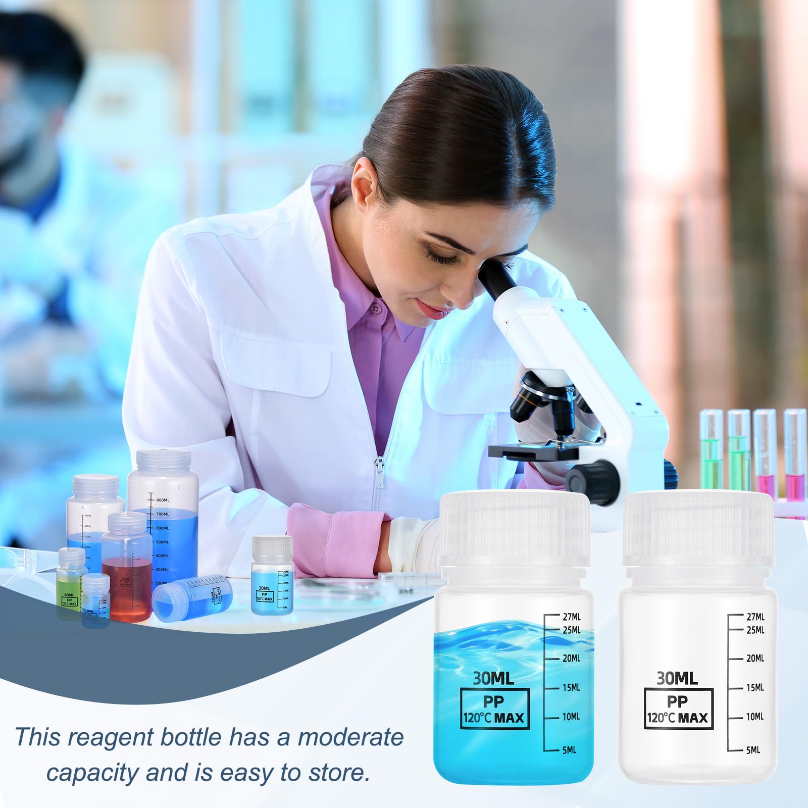 PATIKIL 12 Pezzi Bottiglie Modello In Plastica Con Tappo A Vite, 34 Oz 1000ml Bottiglia Reagente A Bocca Larga Contenitori Modello PP Trasparenti Con Coperchio Per Laboratorio Acqua