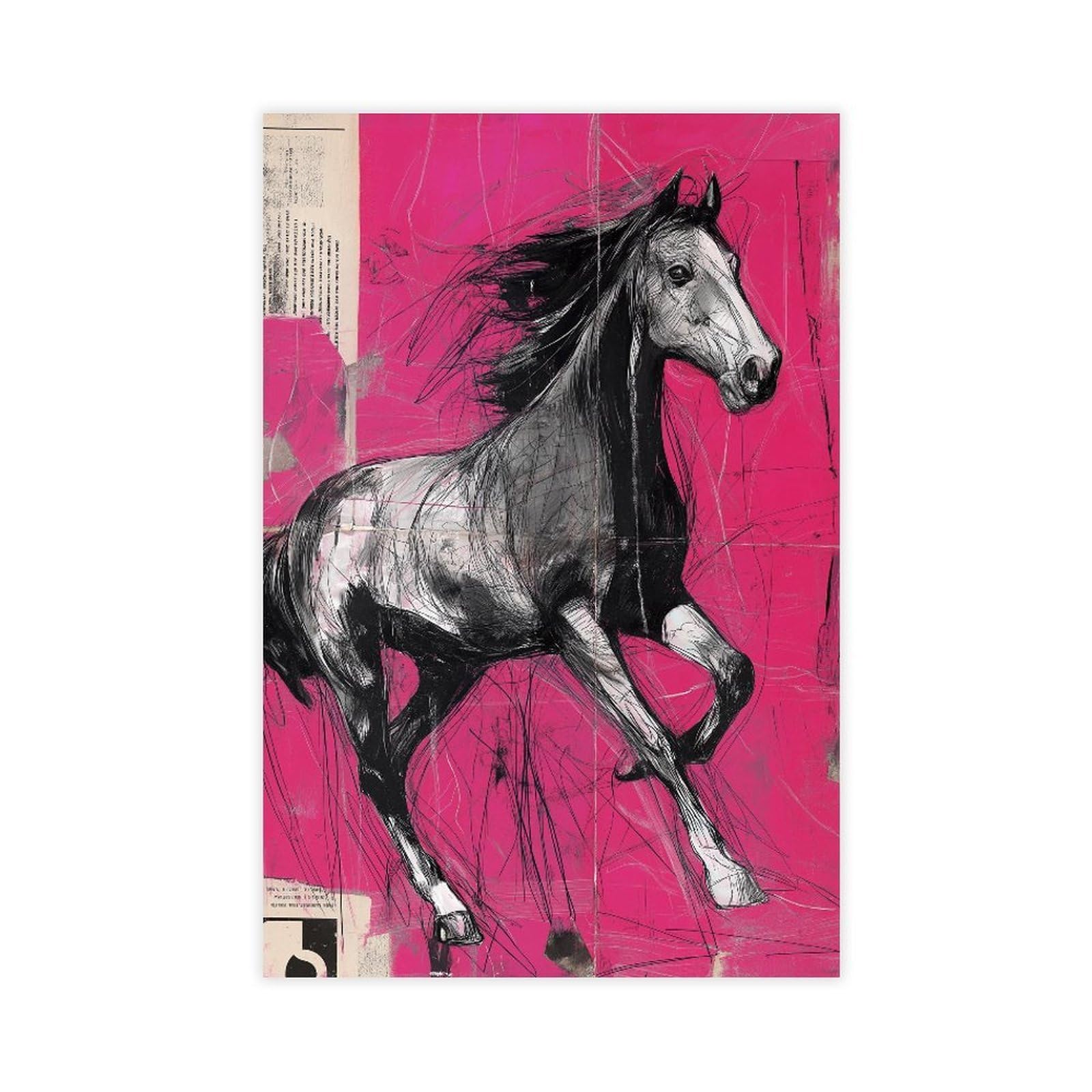 YWTJAX Modern Horse Poster Canvas Poster for Dorm Room Decor Gift
