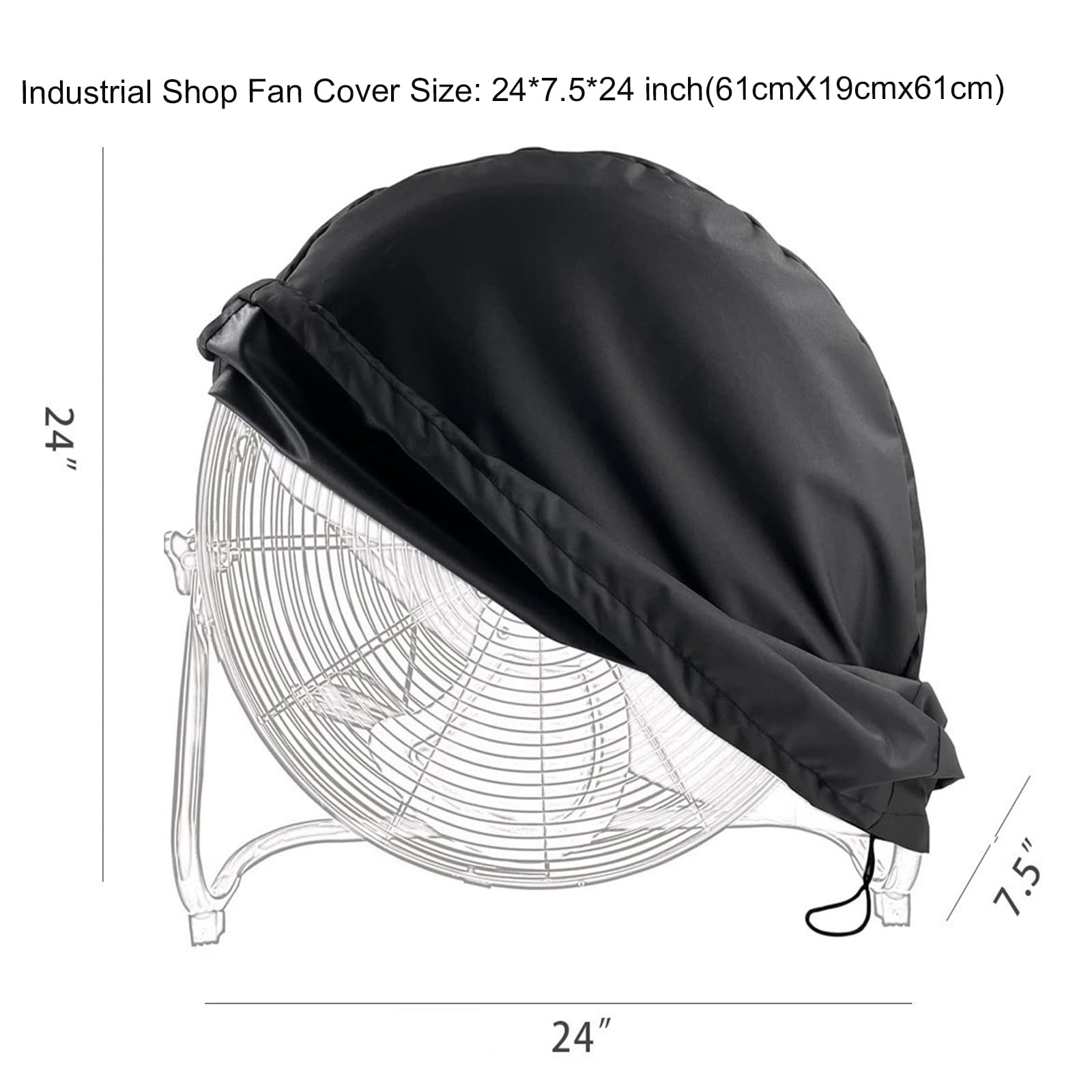 Cubierta de ventilador de piso industrial, cubierta de ventilador impermeable y a prueba de polvo, apta para la mayoría de ventiladores de piso de 18 y 20 pulgadas de alta velocidad para 2