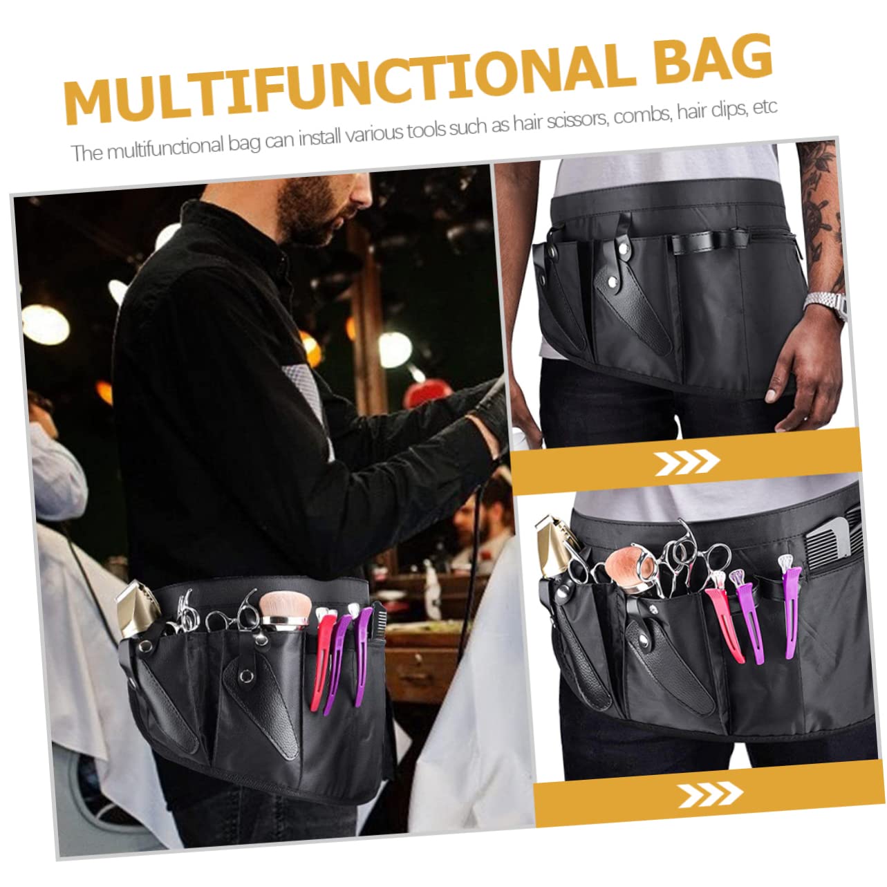 DEARMAMY Hair Stylist Scissor Bag Barber Waist Pouch Hairdressing Tools Hairdresser Organizer Shear Belt