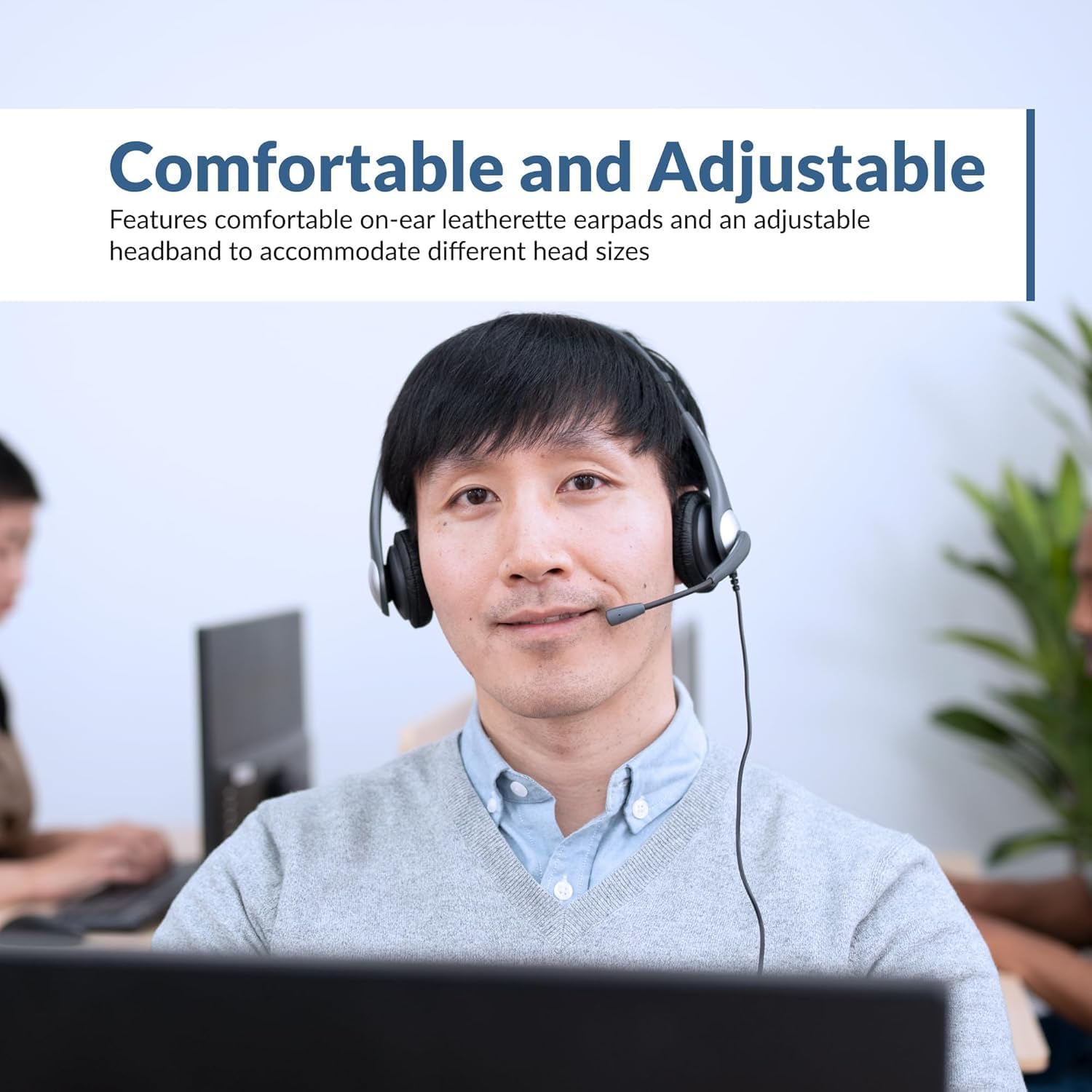 Cyber Acoustics AC-204 Carton of 24 Stereo Classroom Headsets w/Single Plug and Y-Adapter