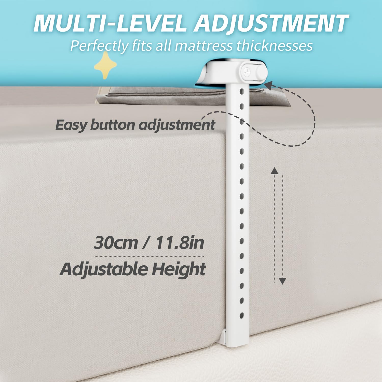 Barrière de Lit 200cm Pliable Sans Montage - Boxspring et Voyage，dragon