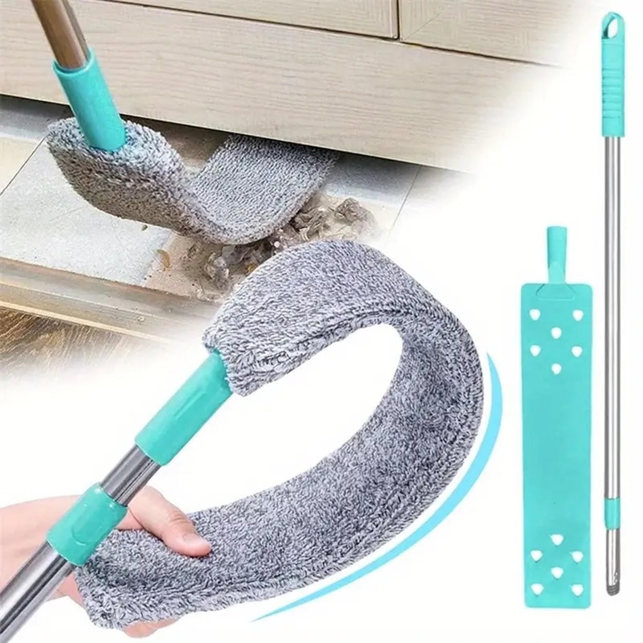 Gap Dust Cleaner with Extension Pole (36–55 Inches) | Microfiber Under Appliance Duster Brush for Bed, Sofa, Furniture Bottom & High Ceilings | Flexible, Washable Gap Cleaning Tool (Multi-Colour)-picture-31