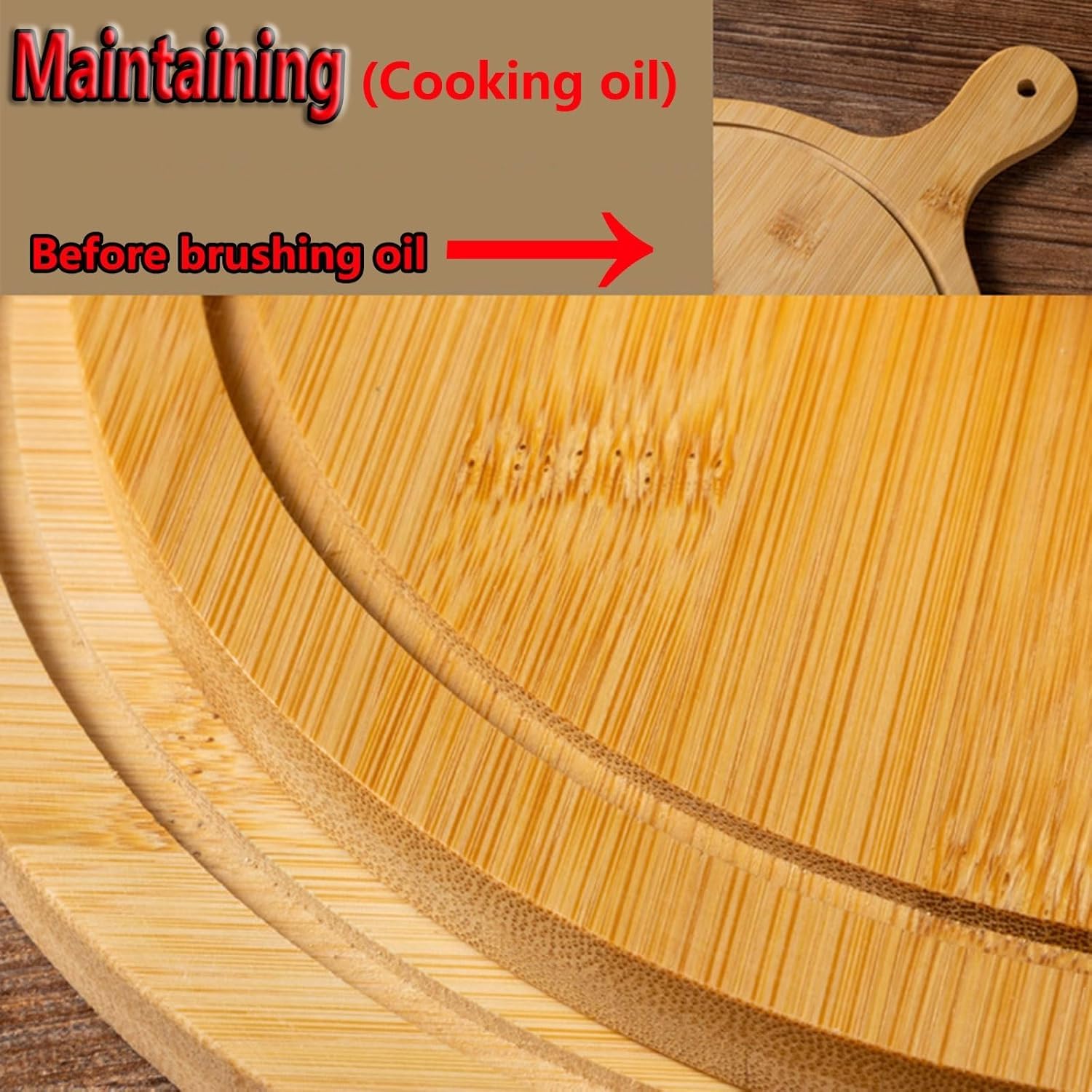 Juego de 6 platos de madera de alta calidad para servir y cortar, platos de bambú duraderos con asa, ligeros para el hogar y restaurante, hasta 13 pulgadas