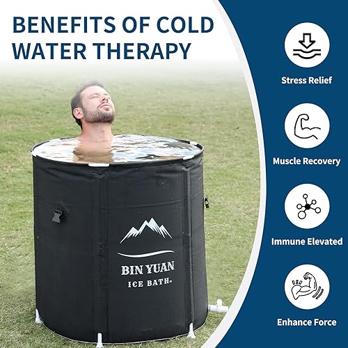 Miniatura 5 de Bañera de hielo portátil para adultos, inflable, plegable y fría, para baño de hielo al aire libre, bañera de hidromasaje, bañera de hidromasaje,