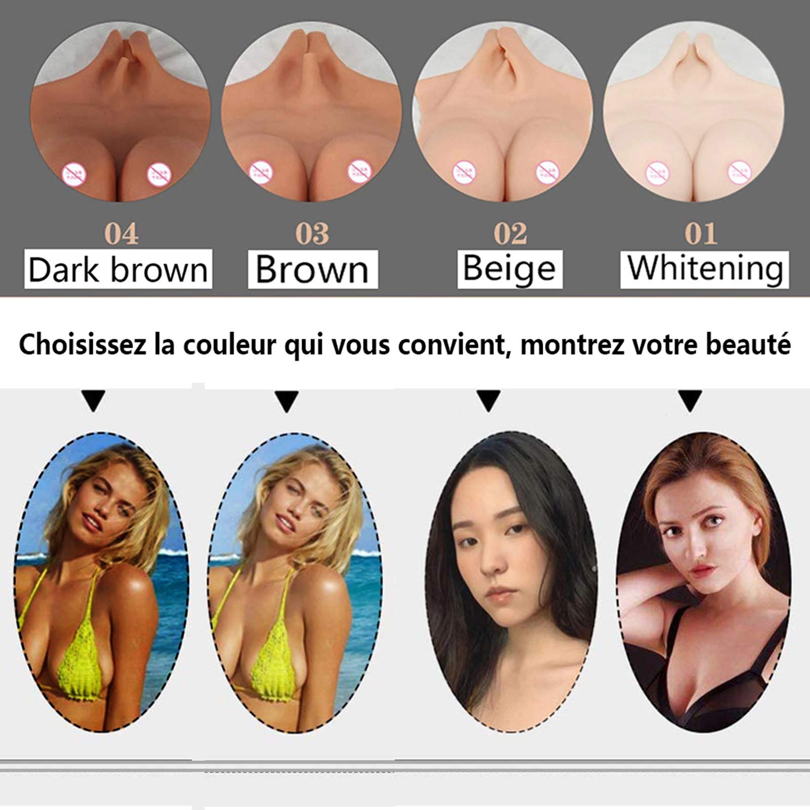 6. Generation Silikonbrüste Brustformen,Herren Ölfreie Silikonbrust, Prothese Künstliche Brüste Für Crossdresser Transgender Weiblichen Charakteren Mit Großer Büste,Whitening 01,Gel B