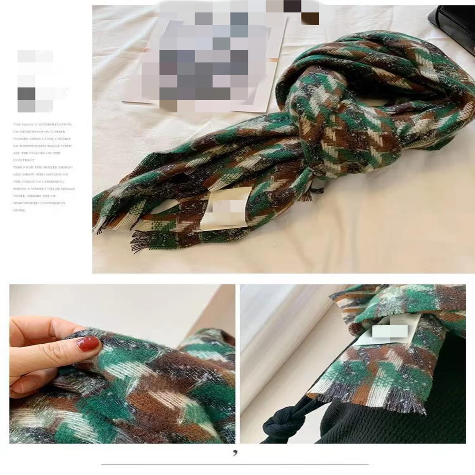 MOGSA Bufandas Mujer Bufanda Otoño e Invierno Chal Doble Uso Cálido Bufanda Caqui, Talla Única