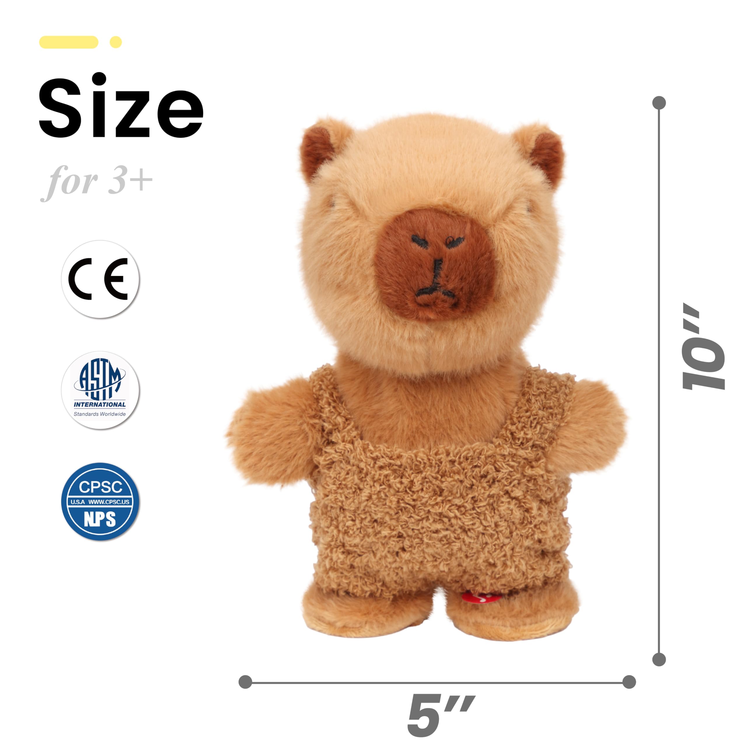 Easfan Talking Capybara Repeats What You Say Walking Singing Stuffed Animal Electric Interactive Plush Toy Funny Animated Toy Mimicking Speaking Birthday for Kids Toddlers,9''