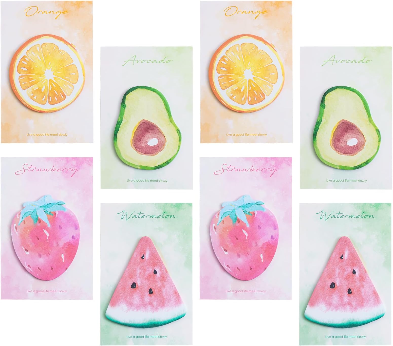 8 Pack Fruit Shape Sticky Notes, 240 Pcs Self-Adhesive Memo Pads, Repositionable Page Markers & Flags, Fun School Office Supplies, Cute for Students Kids Classroom Birthday Party Rewards