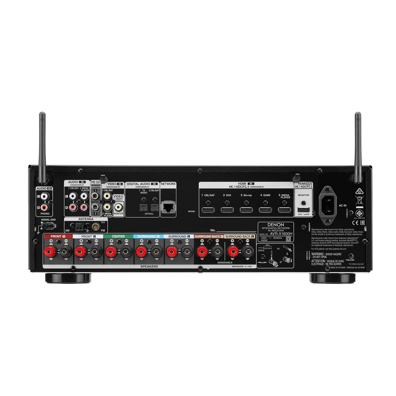 【美品】DENON AVR-X1600H Denon AVR-X1600H 7.2-channel home theater receiver with Wi-Fi