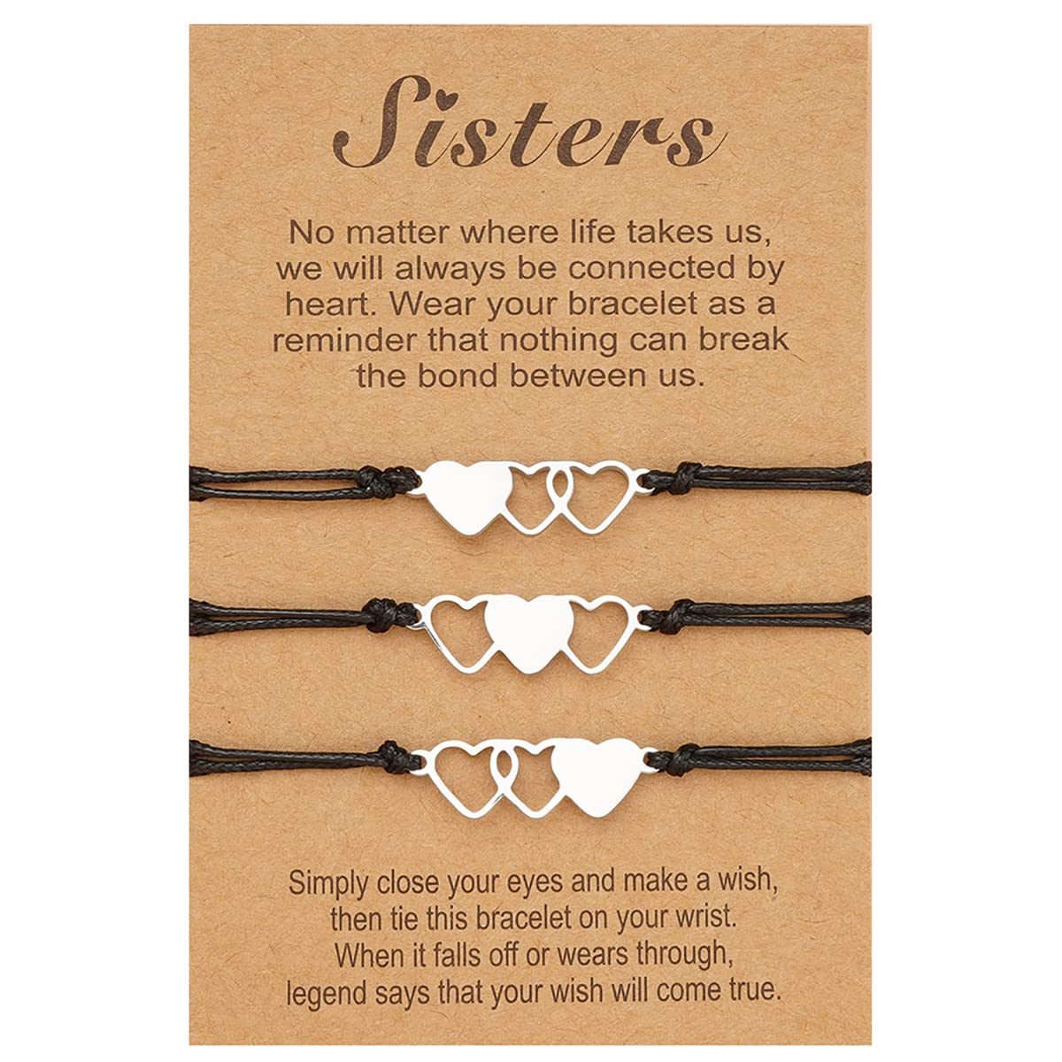 Zibuyu® Friendship Bracelet for 3 Girls Stylish Adjustable Matching Heart Bracelets for Sisters, Bestie Girls Women Best Friends Bracelet for Girls Gift - 3 Pcs (B0B9SMQTS9) Amazon Price History, Amazon Price Tracker